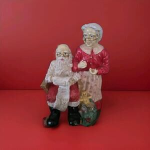 Santa Mrs. Claus Checking List Resin Figurine by Three Hands Corp